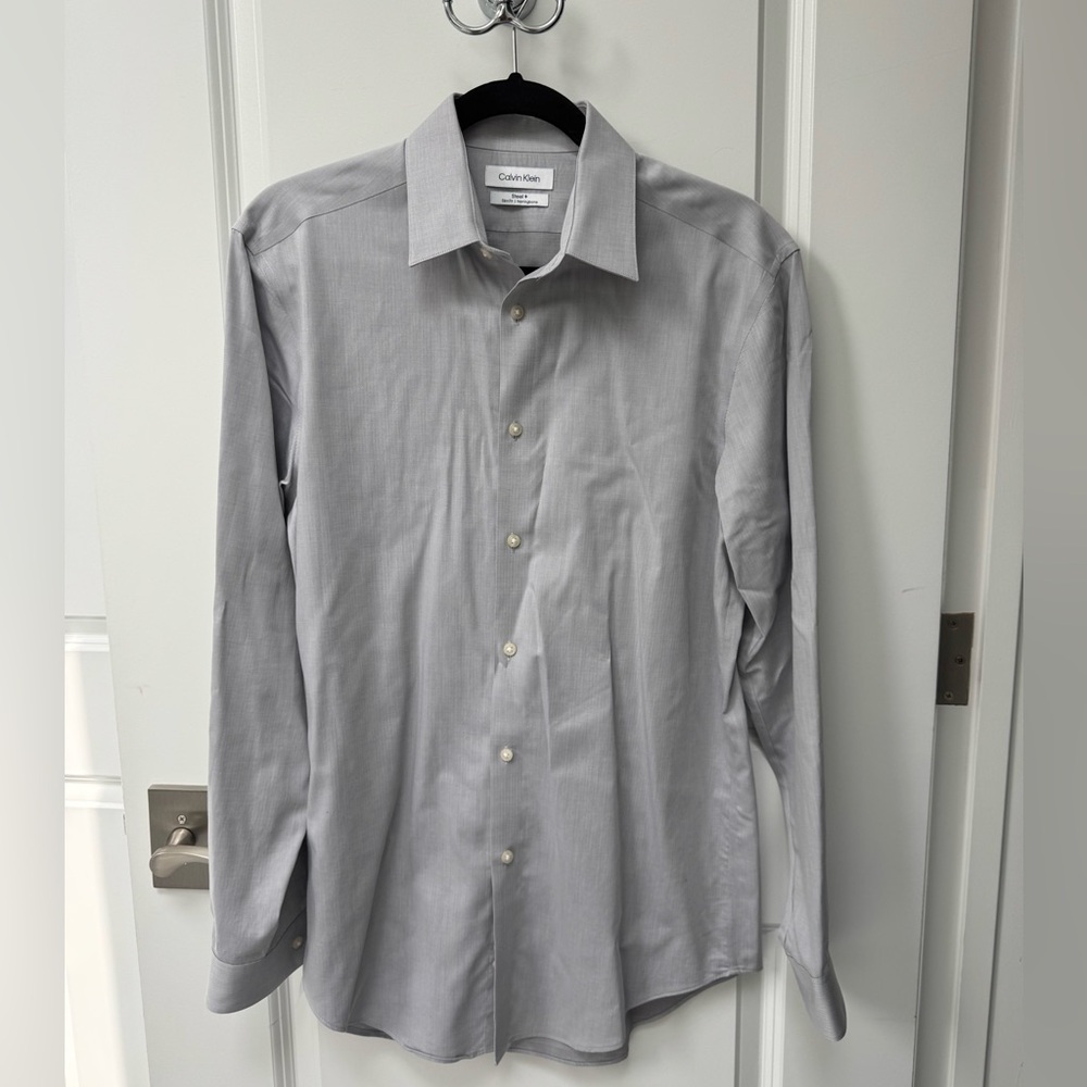 Calvin Klein Men's Silver Dress Shirt